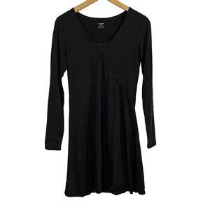 Horny Toad Long Sleeve Jersey Dress Brown Tencel Organic‎ Cotton V-Neck Medium